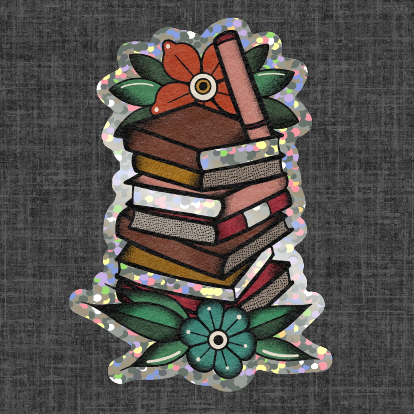 Bookish + Glitter Sticker