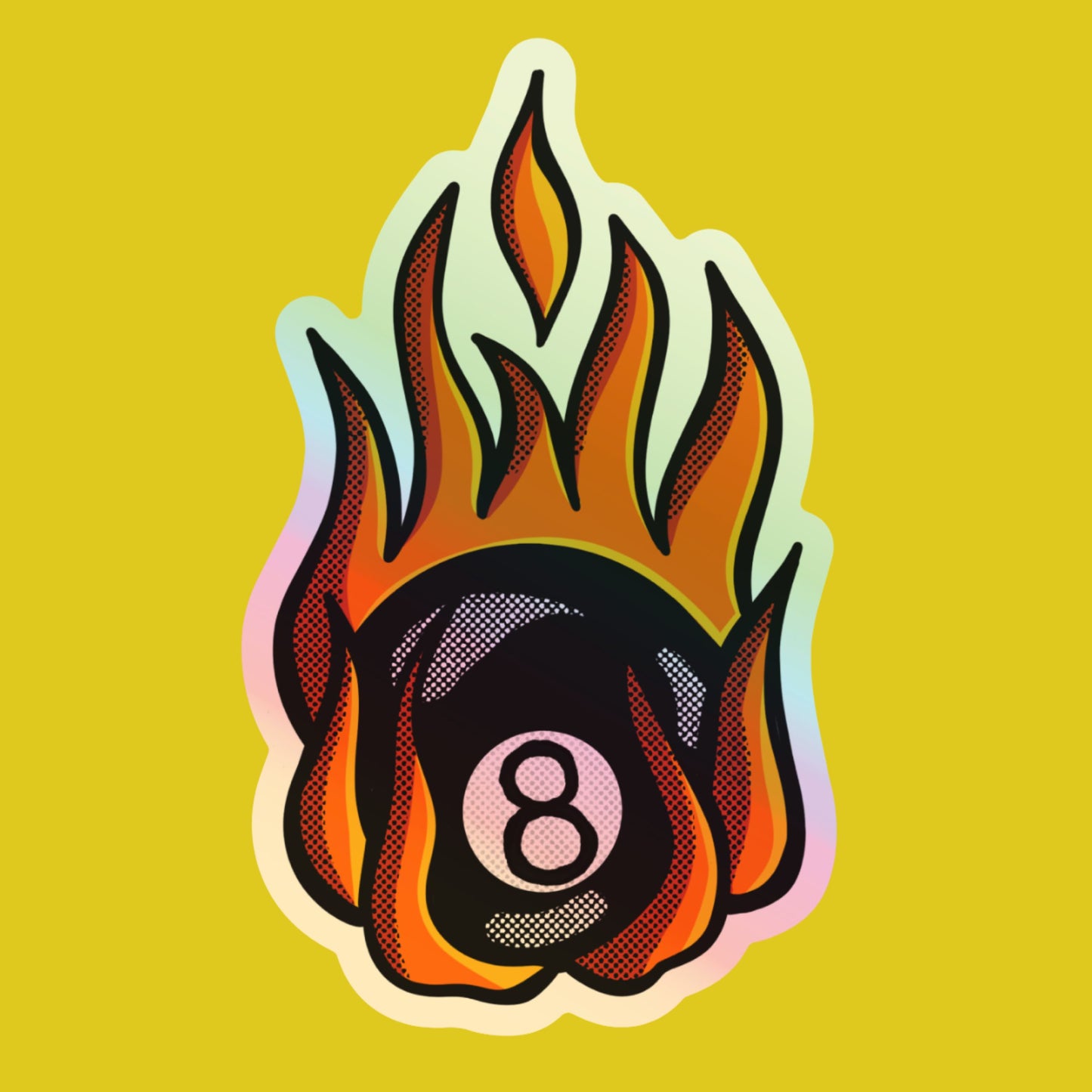8 Ball + Holographic Sticker