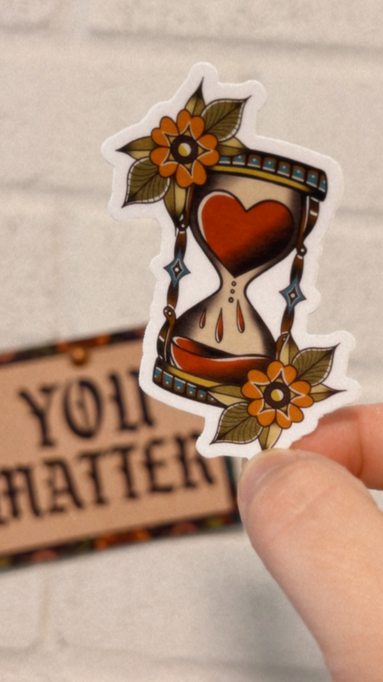 Traditional Hourglass + Matte Sticker