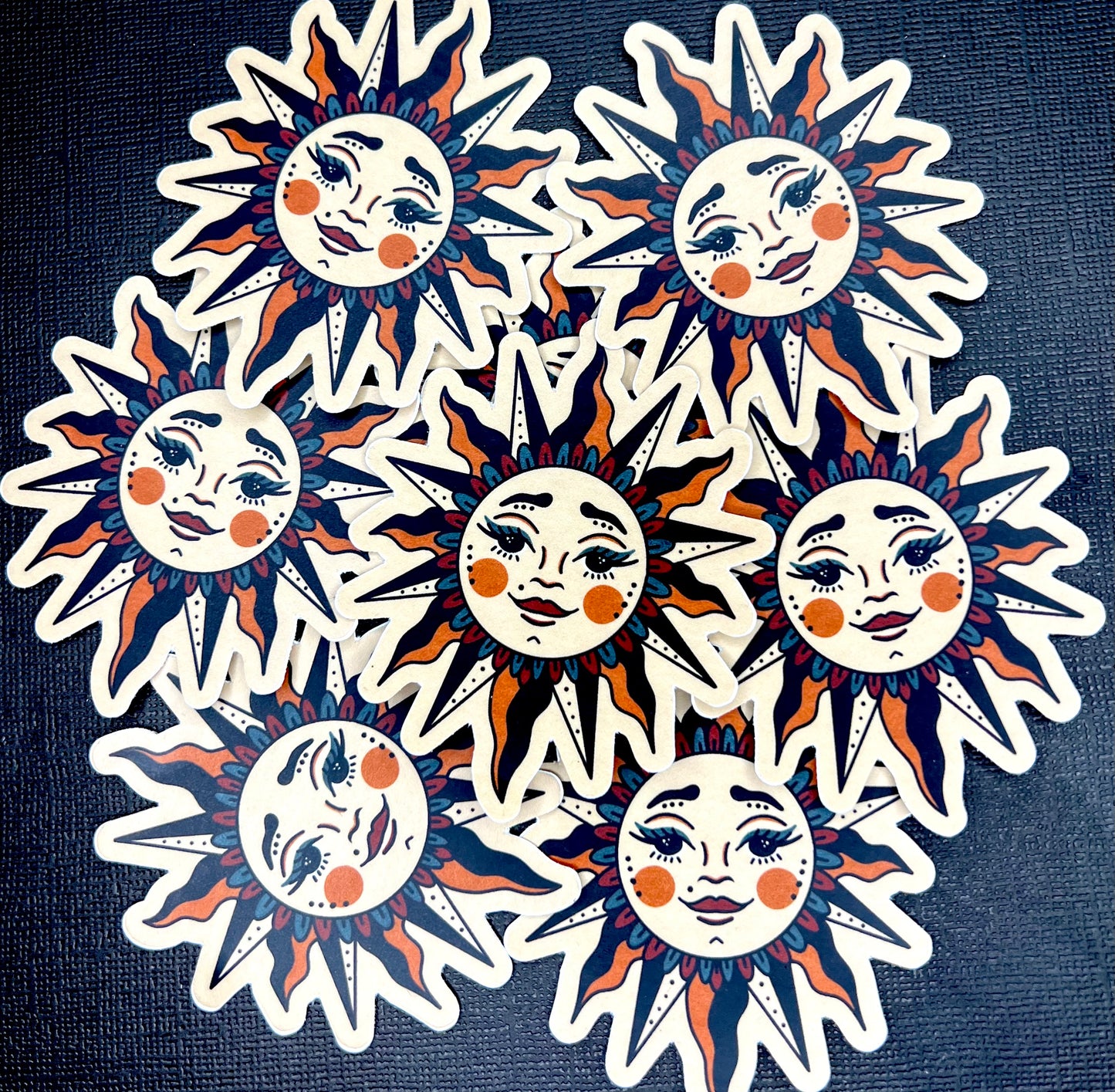 Traditional Sun + Matte Sticker