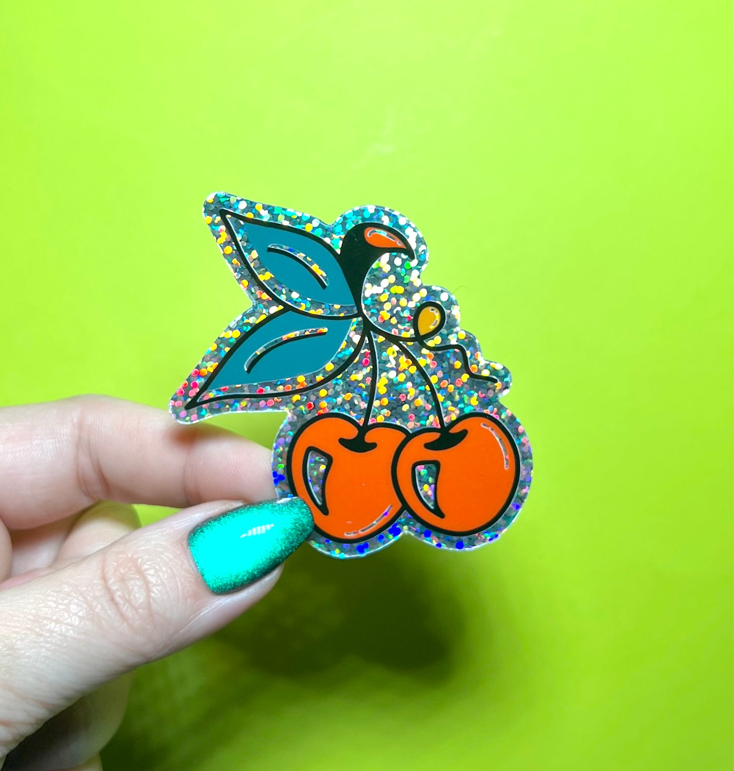 Cherry Glitter Sticker