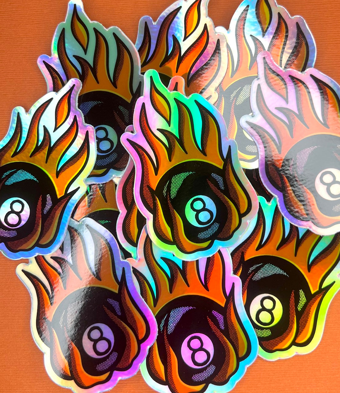 8 Ball + Holographic Sticker
