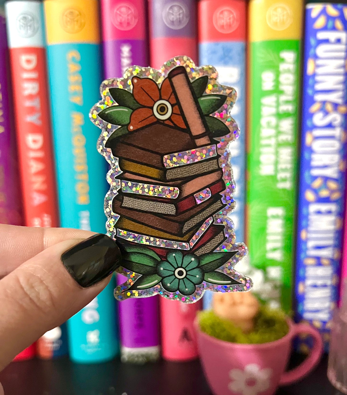Bookish + Glitter Sticker