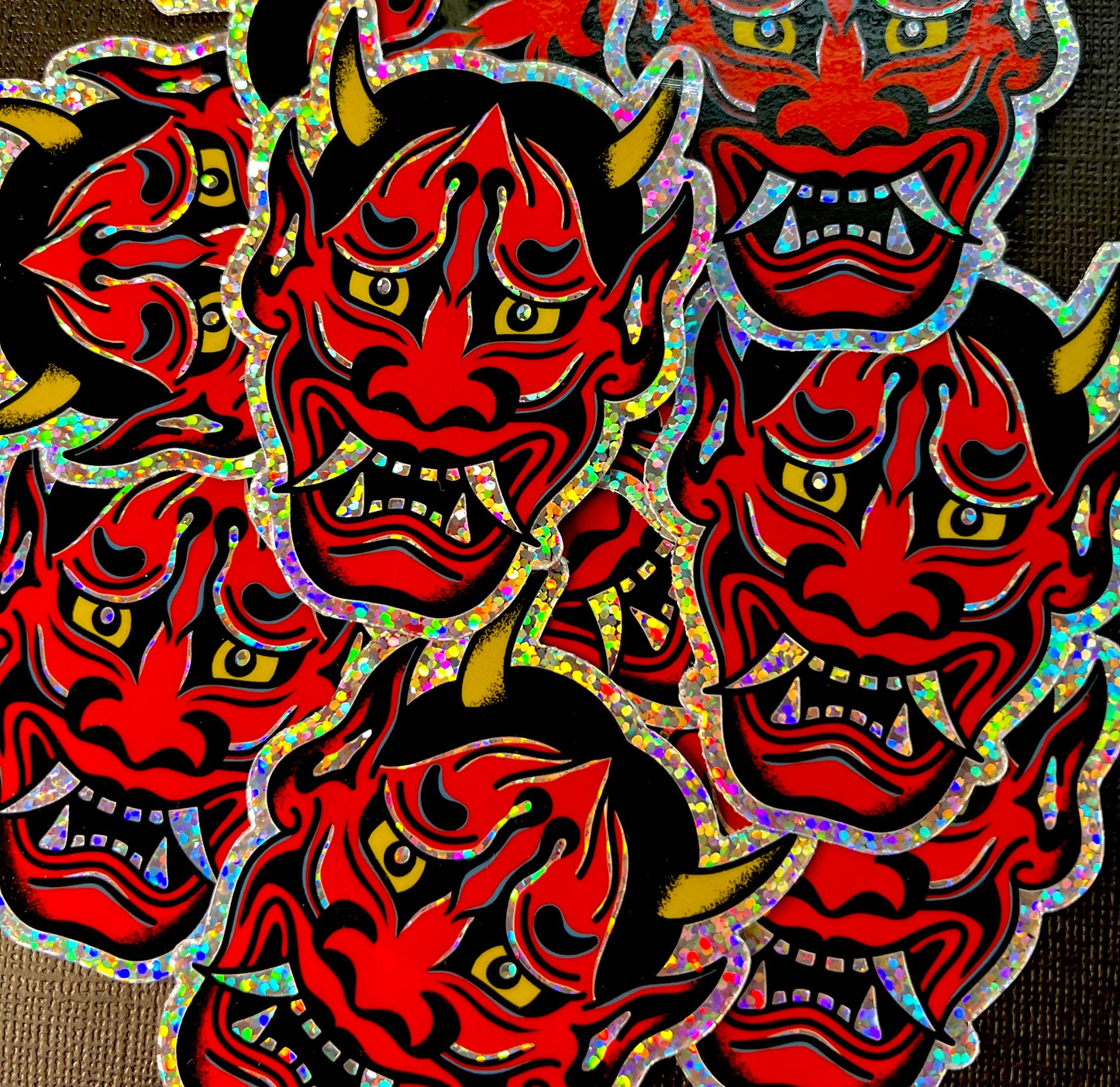 Hannya Mask + Glitter Sticker