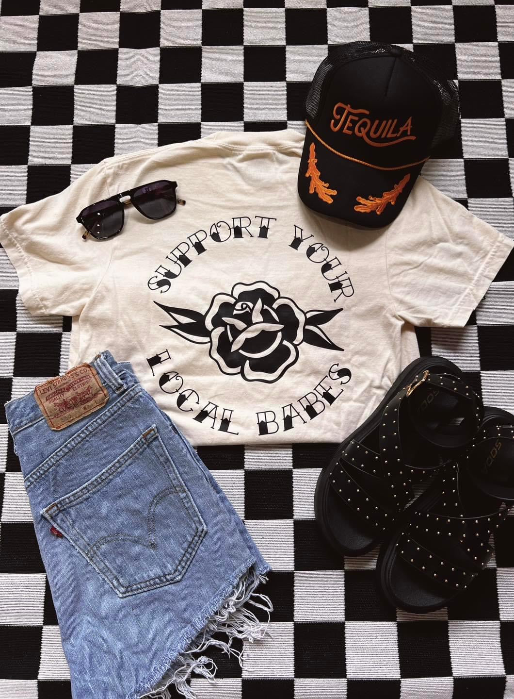 Support Your Local Babes Vintage Styled Tee