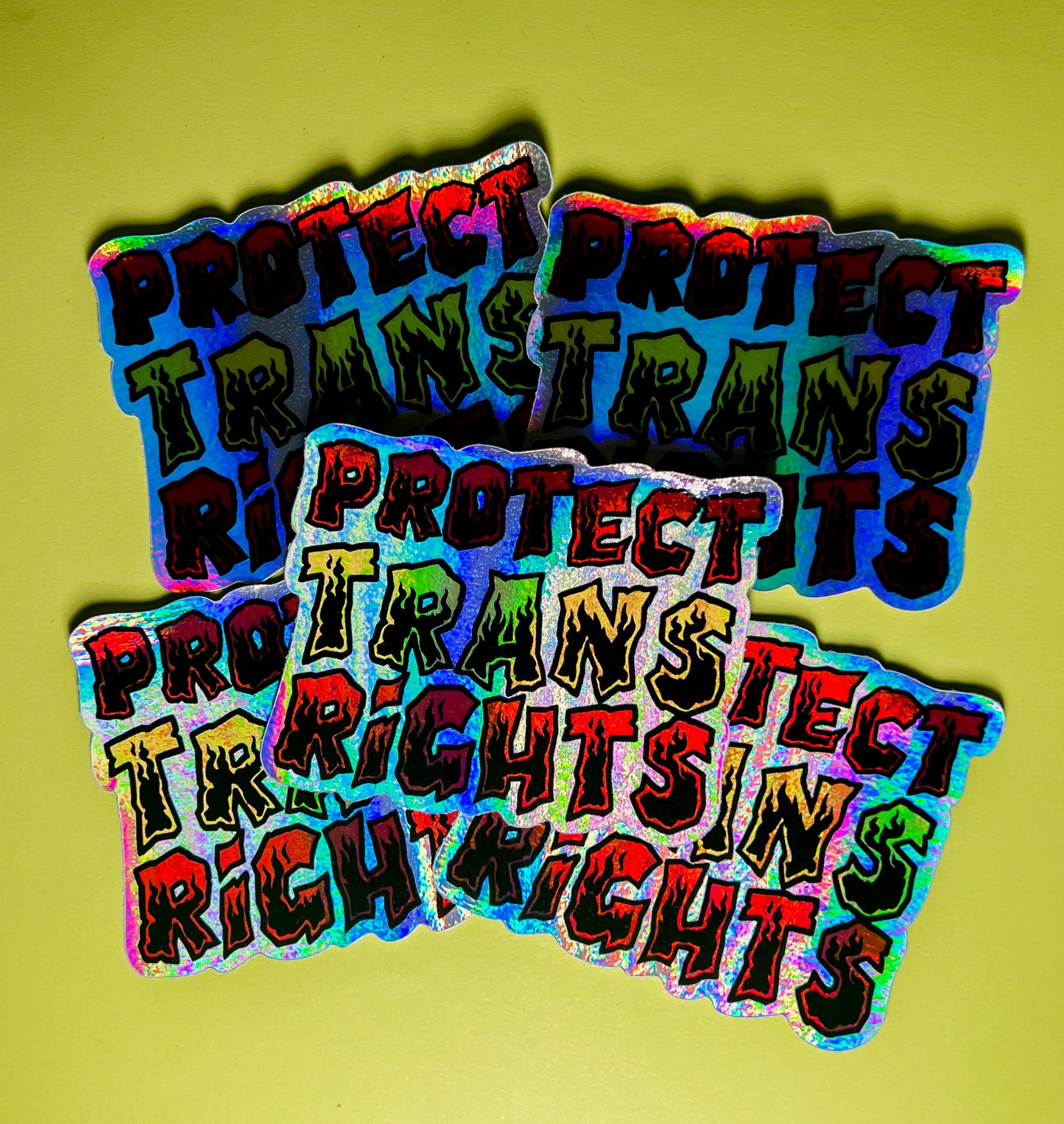 Protect Trans Rights + Holographic Sticker