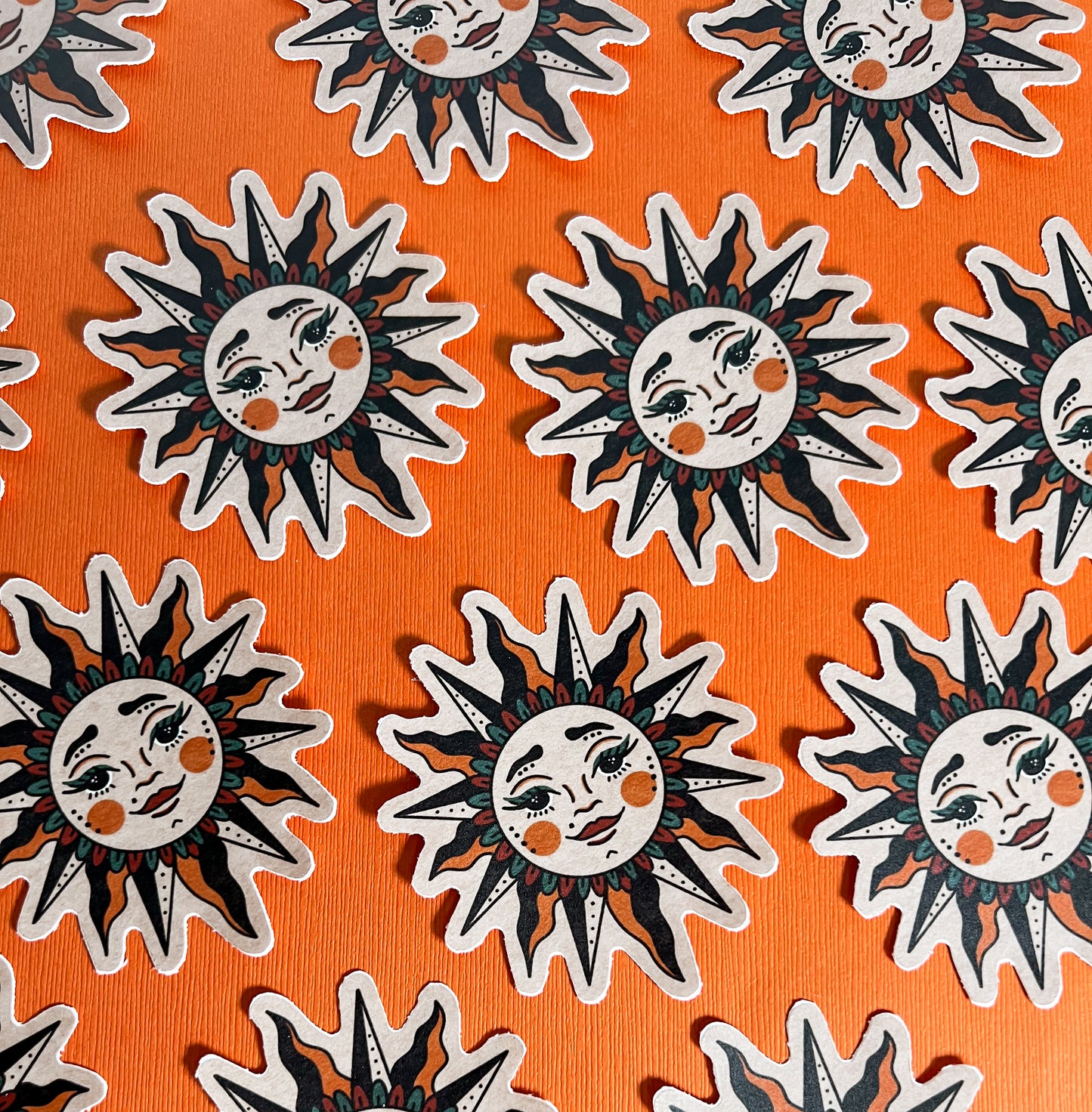 Traditional Sun + Matte Sticker