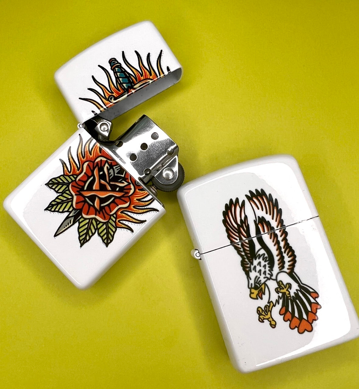Traditional Tattoo Inspired + Flip Top Lighters