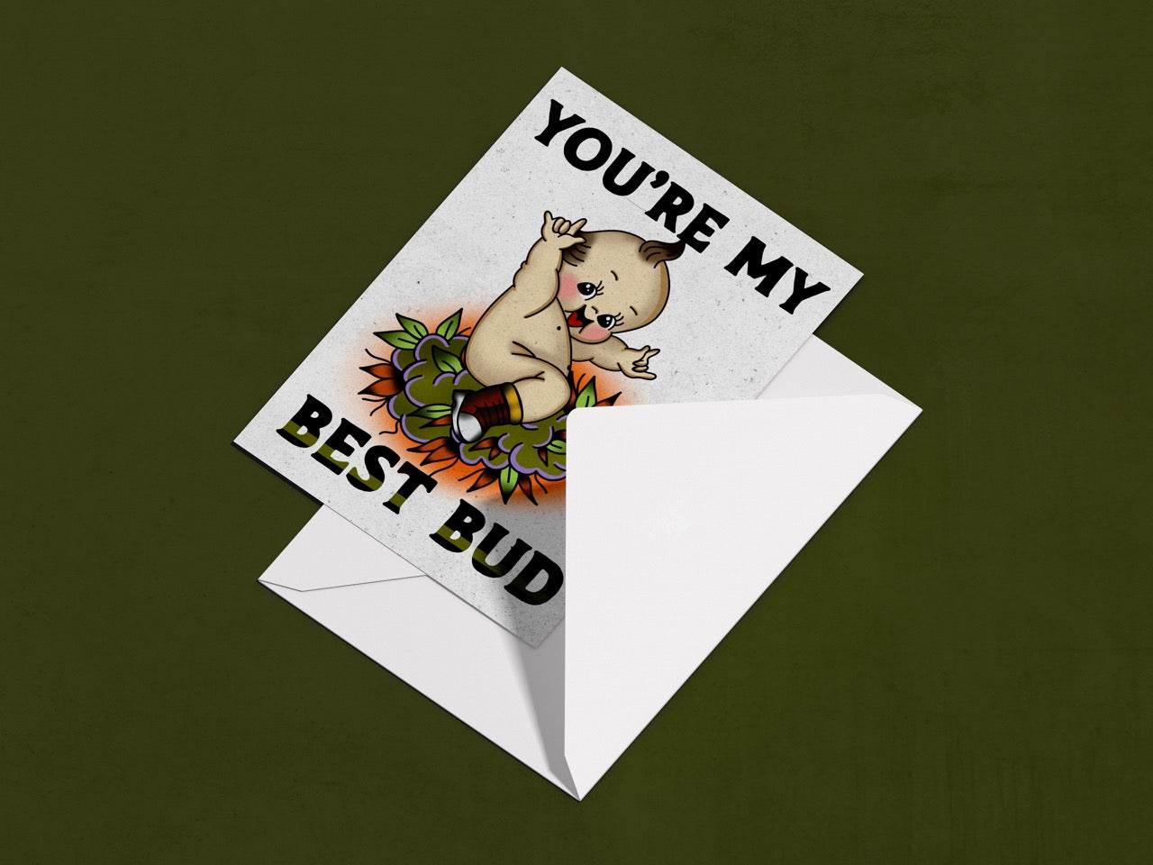 Best Bud + 5x7 Greeting Card