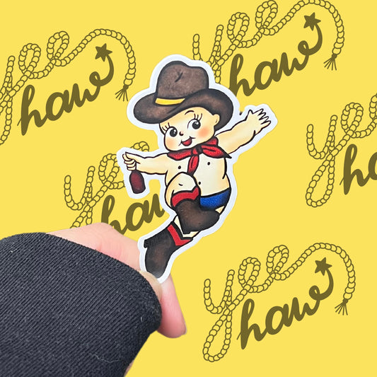 Kewpie Cowboy + Matte Sticker