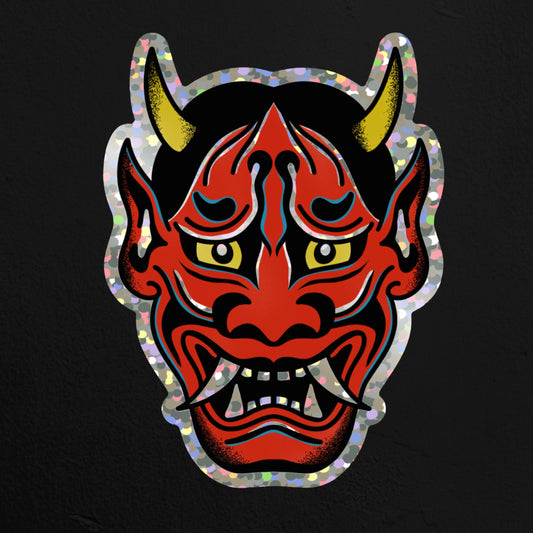 Hannya Mask + Glitter Sticker