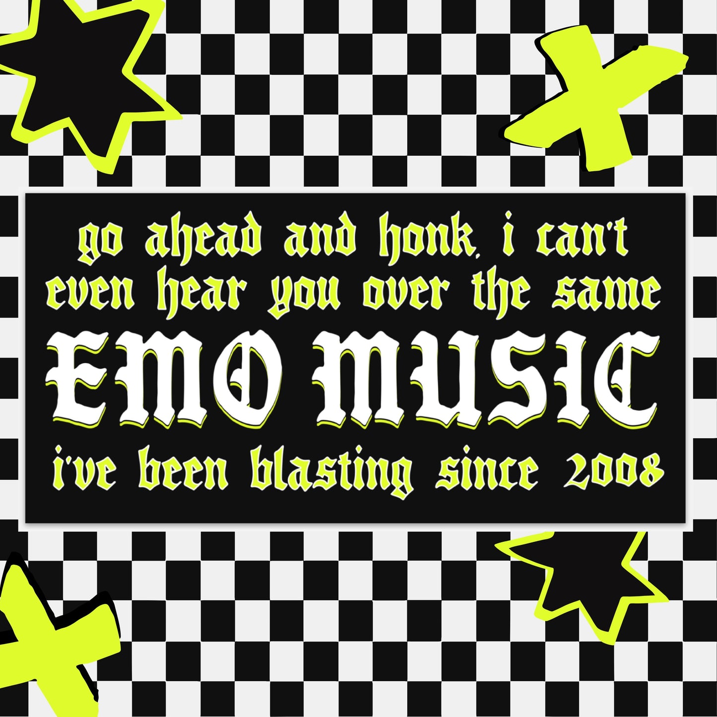 Emo Music + Bumper Sticker