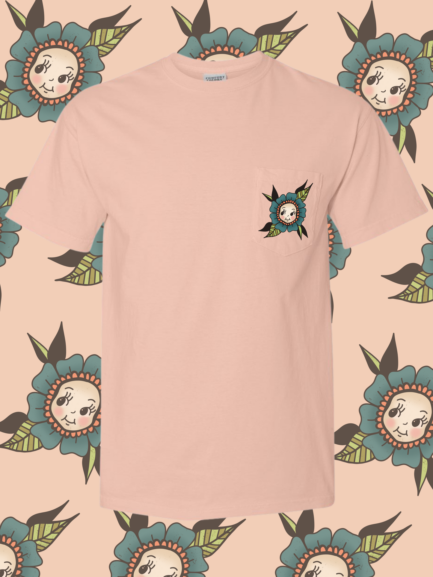 Kewpie Flower + Pocket Tee