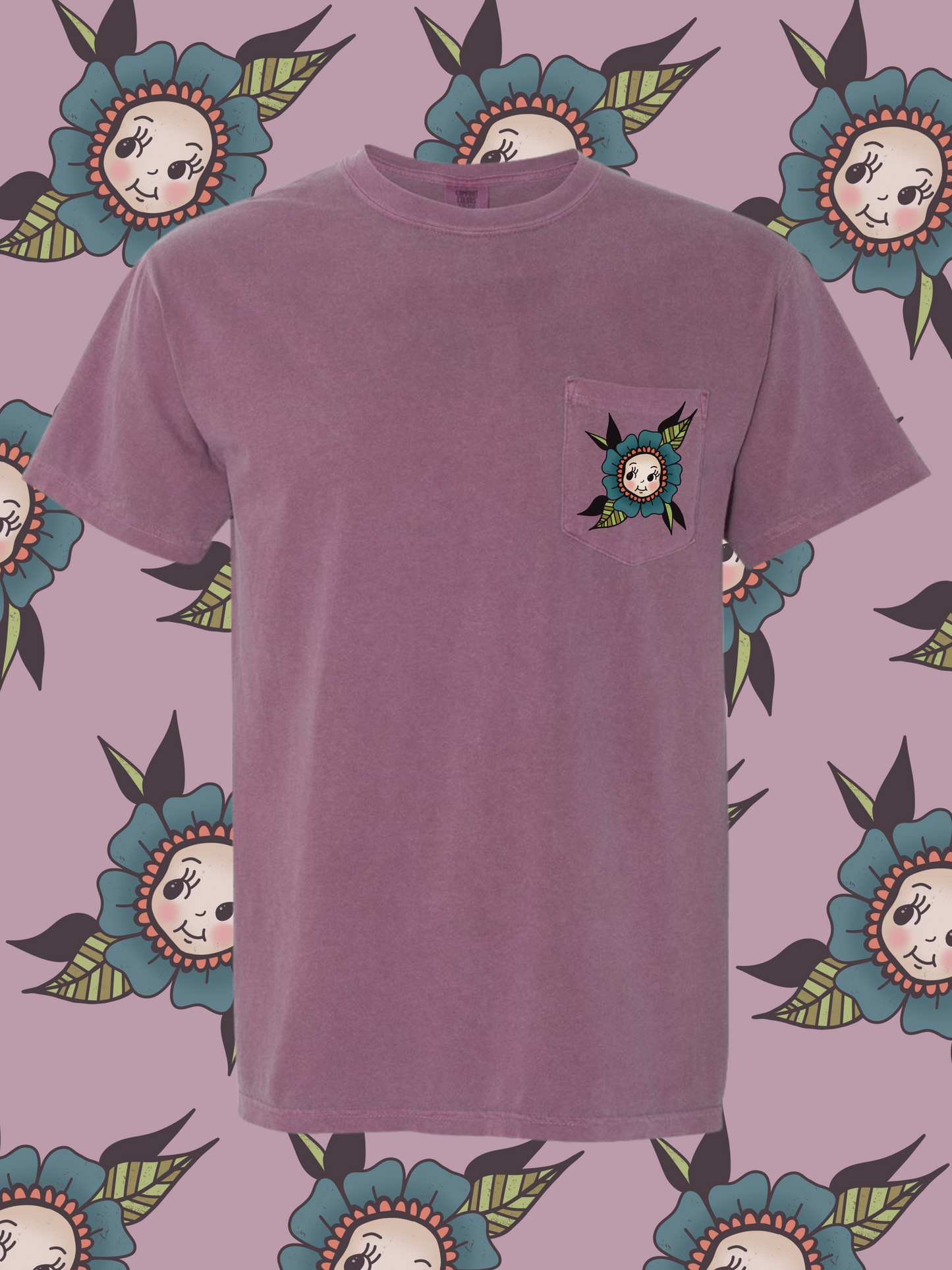 Kewpie Flower + Pocket Tee