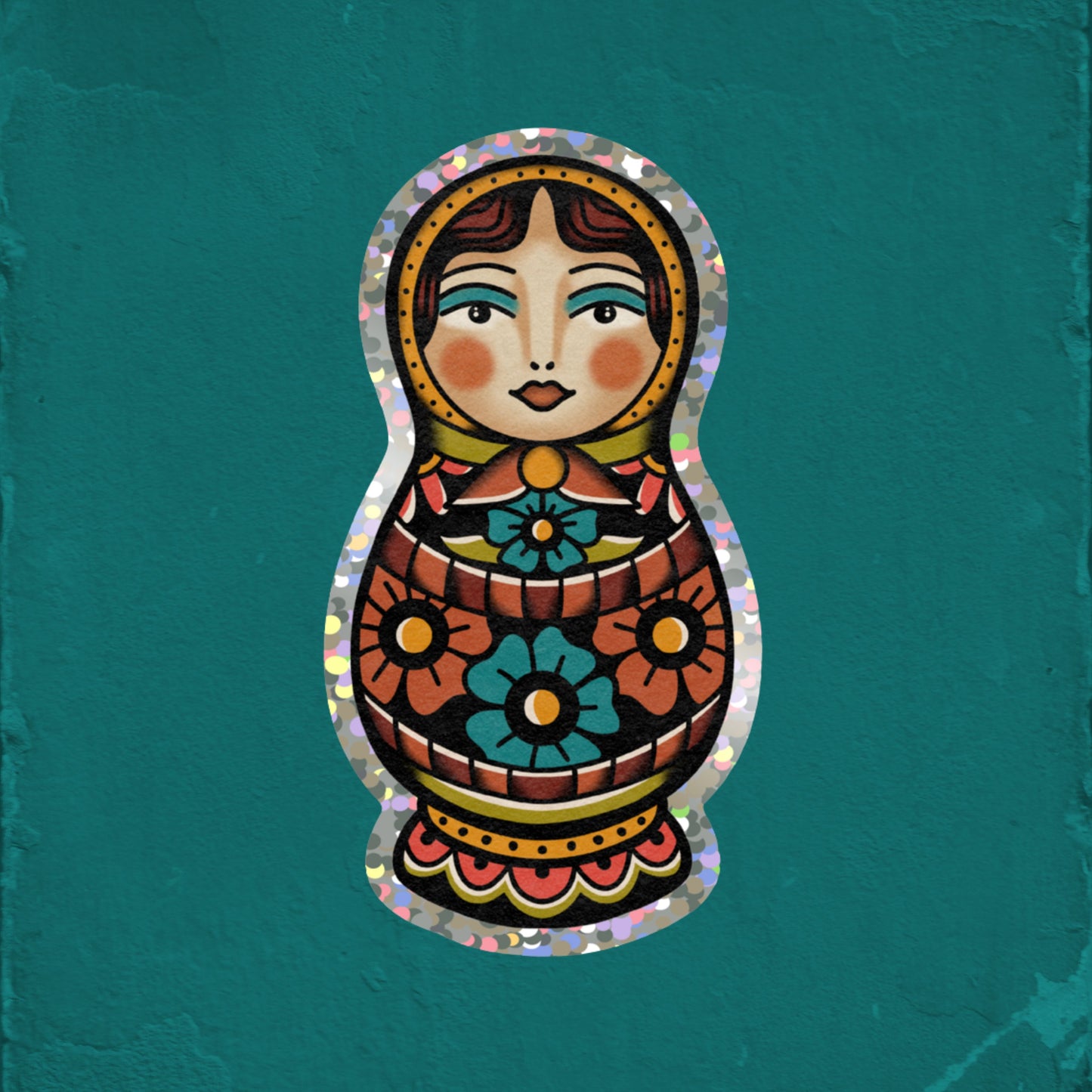 Matryoshka Doll + Glitter Sticker