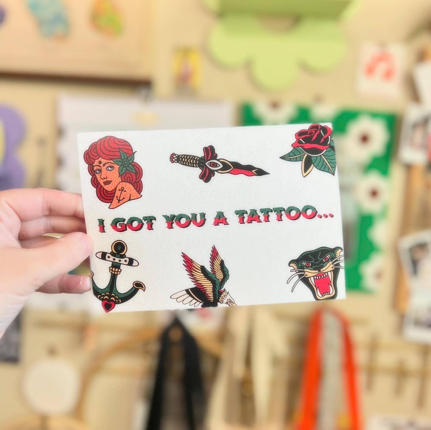 I got you a Tattoo 7x5 Greeting Card