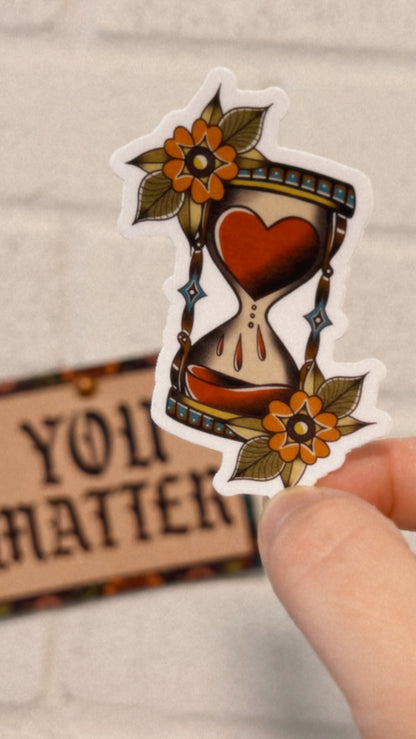 Traditional Hourglass + Matte Sticker