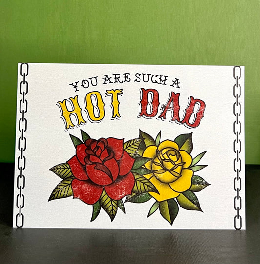 Hot Dad 7x5 Greeting Card