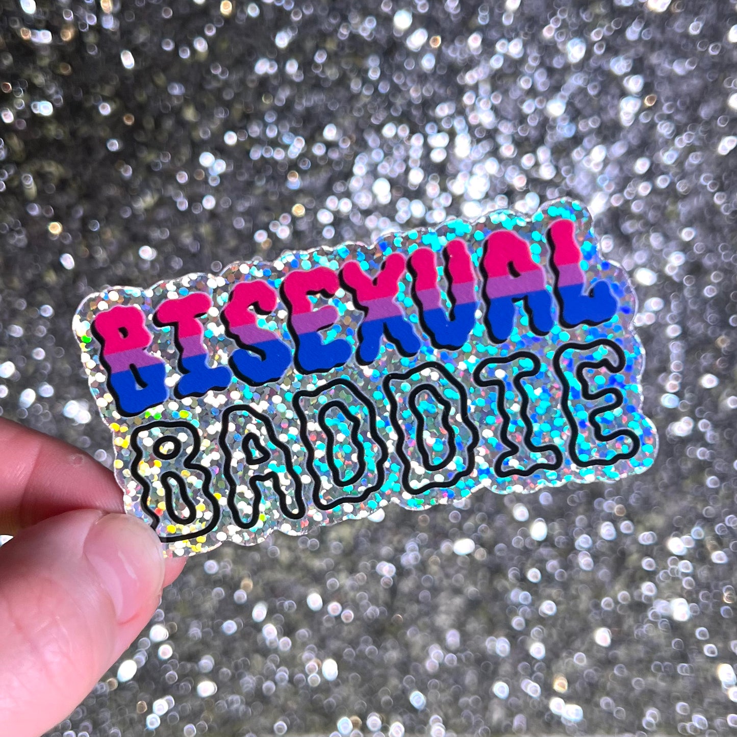 Bisexual Baddie Glitter Sticker