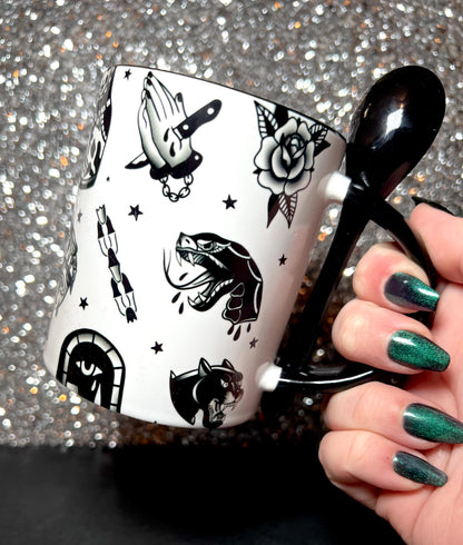 Traditional Tattoo Flash + Classic Mug