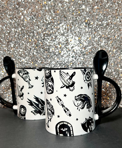 Traditional Tattoo Flash + Classic Mug
