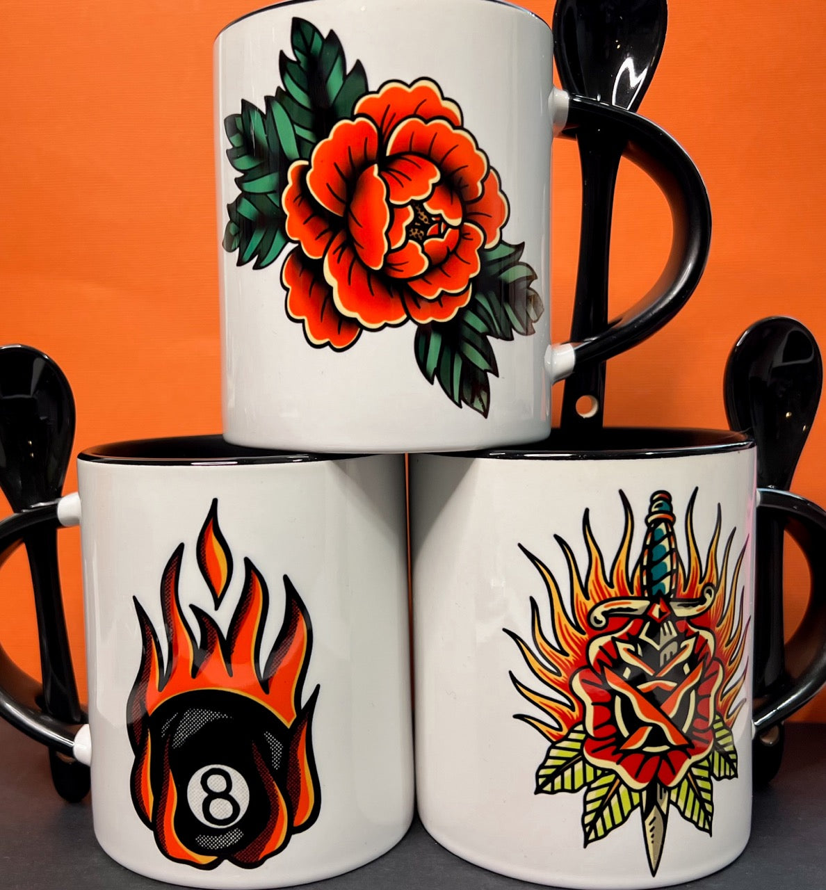 Traditional Peony Tattoo Flash Classic Mug