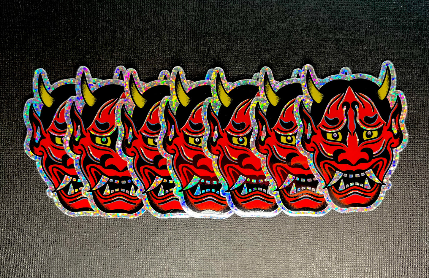 Hannya Mask Glitter Sticker