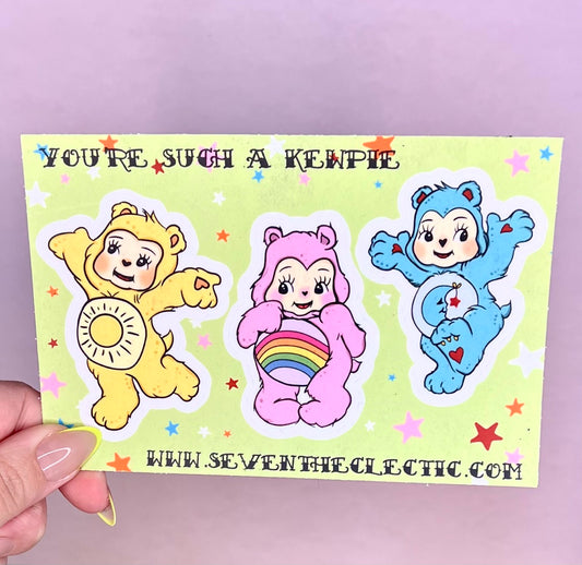 Kewpie Care Bear Sticker Sheet