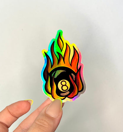 8 Ball Holographic Sticker