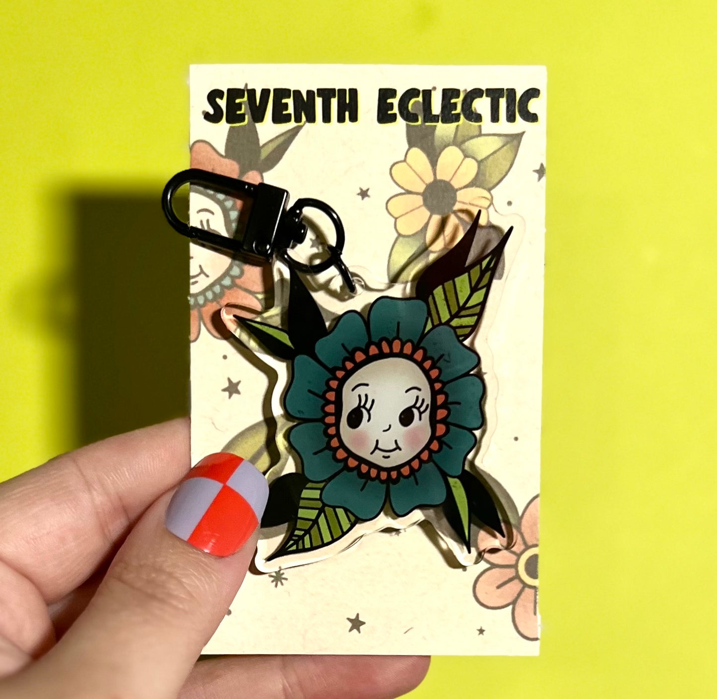 Kewpie Flower Keychain