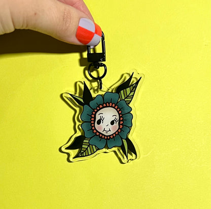 Kewpie Flower Keychain