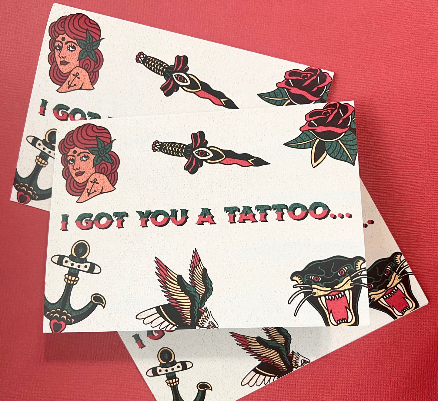 I got you a Tattoo 7x5 Greeting Card