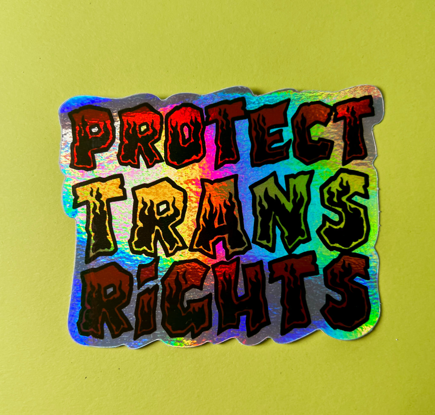 Protect Trans Rights Holographic Sticker