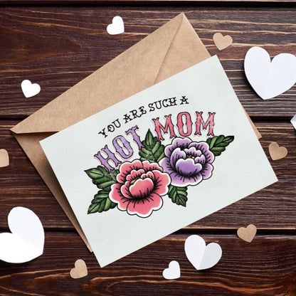 Hot Mom 7x5 Greeting Card