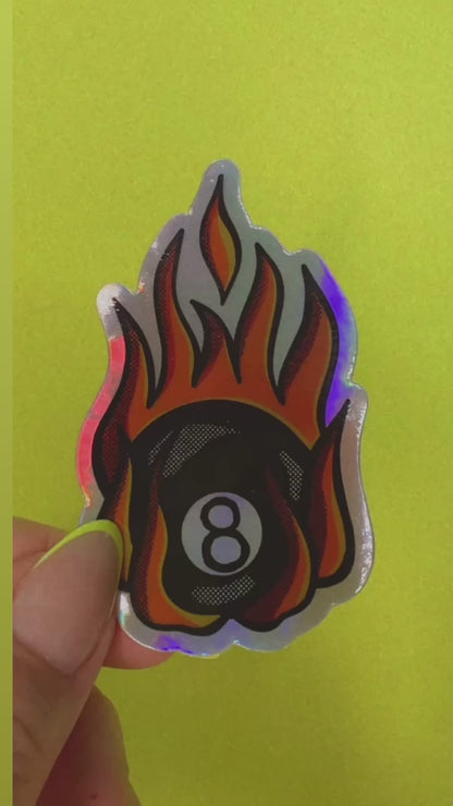 8 Ball Holographic Sticker