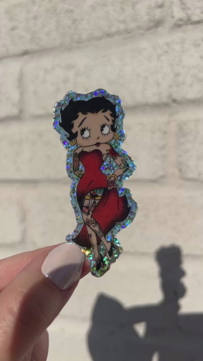 Betty + Glitter Sticker