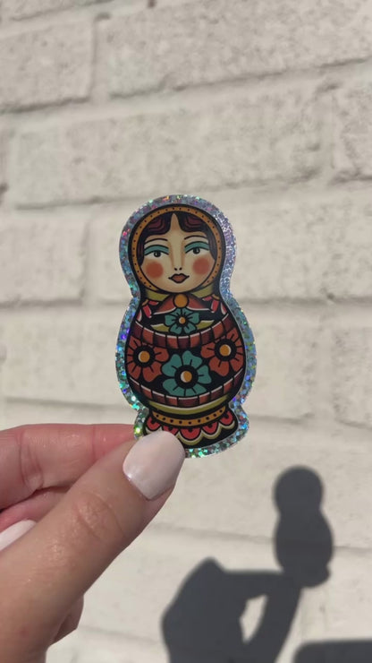 Matryoshka Doll + Glitter Sticker